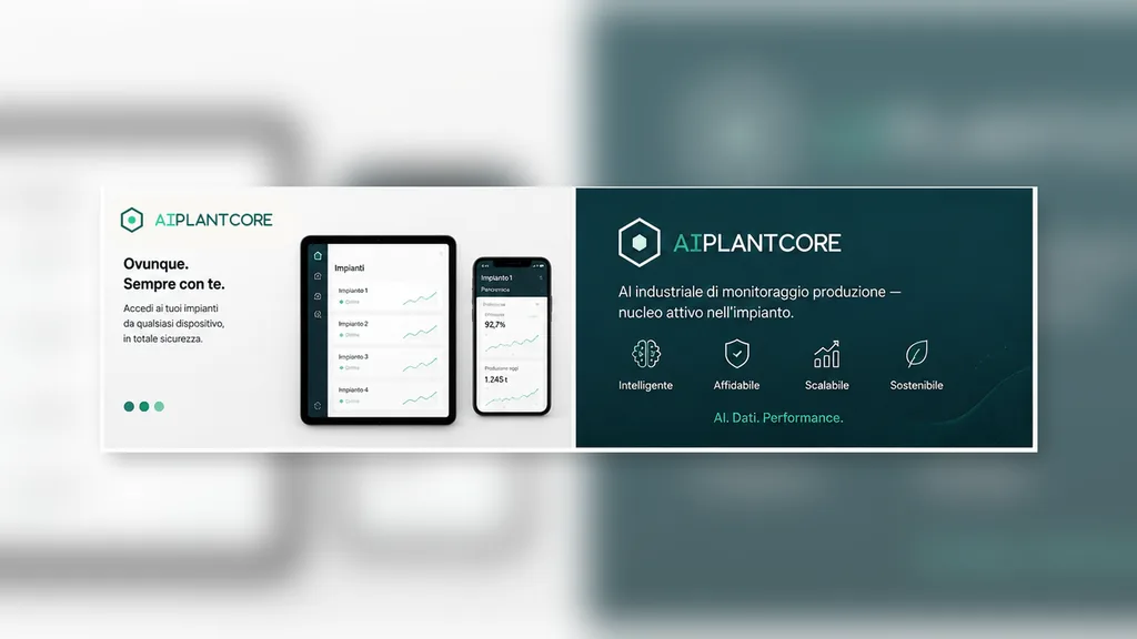 Immagine generata con IA: Illustrazione dell'accesso da tablet e smartphone allo stato degli impianti, contenuto generato a scopo dimostrativo